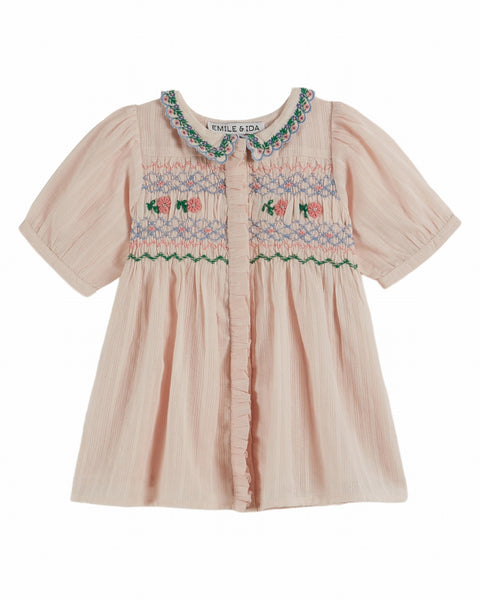 Emile at Ida Dress ~ Robe Brode Smock Pastel