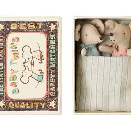 Maileg Twins, Baby Mice in Matchbox