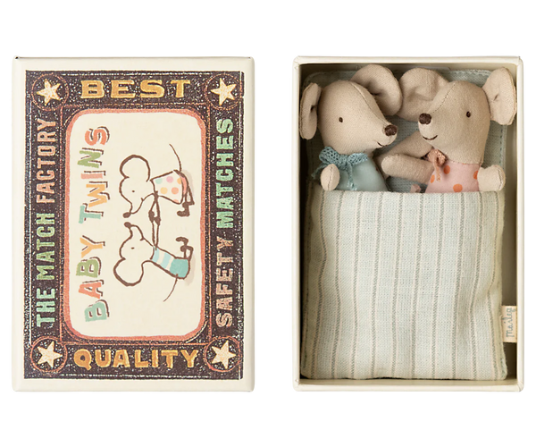 Maileg Twins, Baby Mice in Matchbox