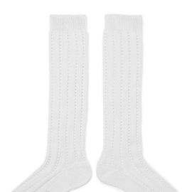 Collegien Leonie Knee Socks ~ Blanc Neige