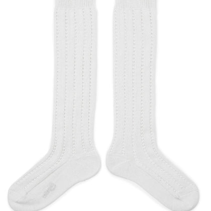 Collegien Leonie Knee Socks ~ Blanc Neige