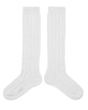 Collegien Leonie Knee Socks ~ Blanc Neige