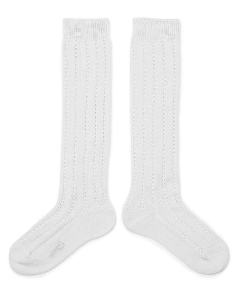 Collegien Leonie Knee Socks ~ Blanc Neige