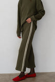 DONNI Thermal Crop Stripe Pant ~ Oregano