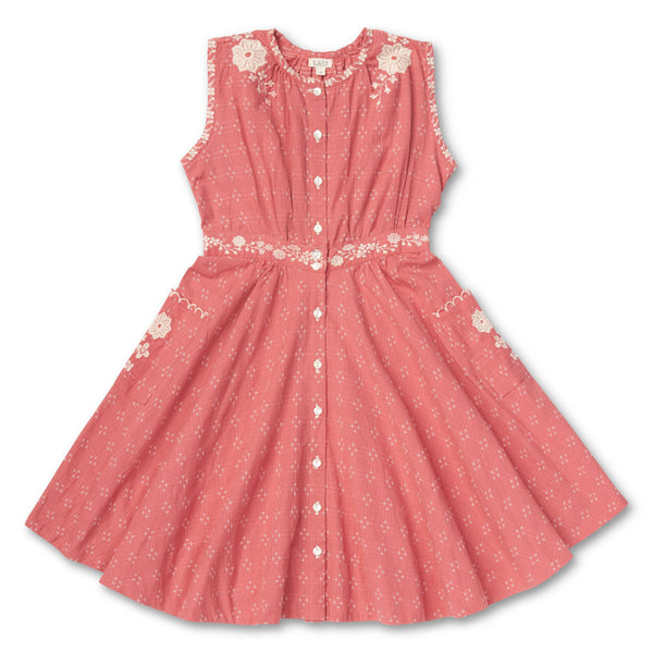 Lali Claudette Dress  ~ Coral Crossstich