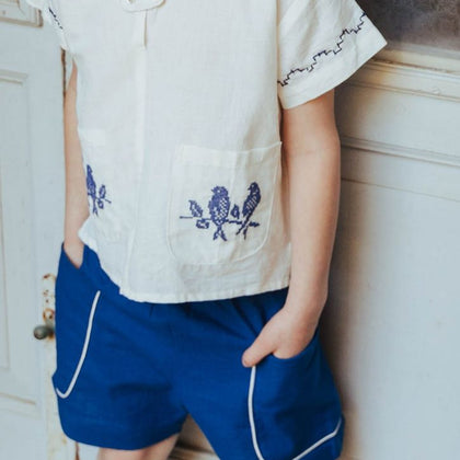 Lali Birch Shorts ~ Agean Blue