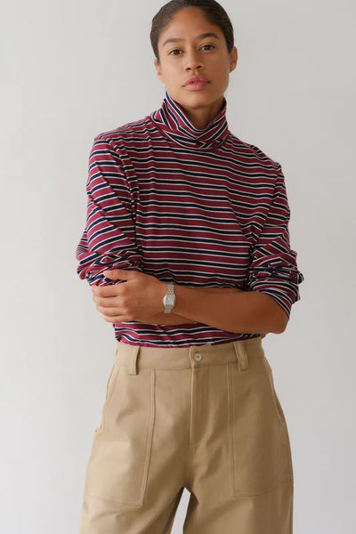 Donni Jersey Stripe Turtleneck