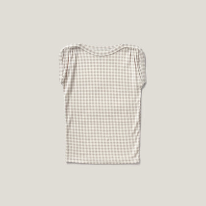 Soor Ploom Sundae Tee, Gingham Print, Cloud