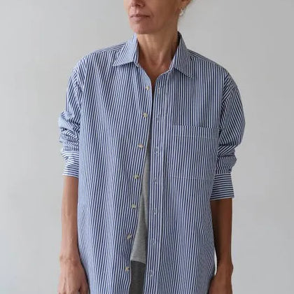 Donni Pop Shirt ~ Navy Stripe