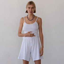 Donni Pointelle Boxer Short~ Powder