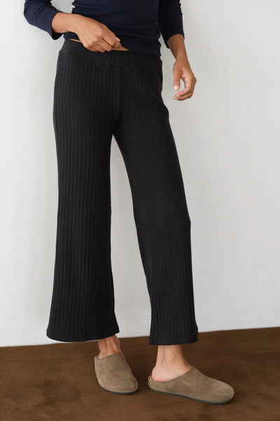 DONNI The Sweater Rib Kick Flare Pant - Jet