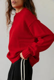 Donni Cotton Cashmere Crew Sweater ~ Tomato