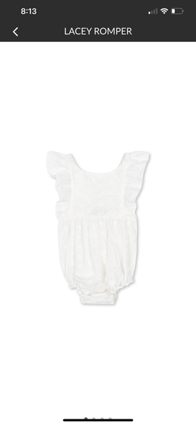 Konges Lacey Romper ~ Optic White