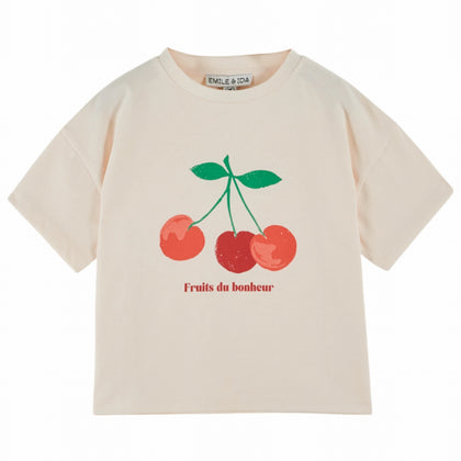 Emile at Ida Cherry Tshirt ~ Creme