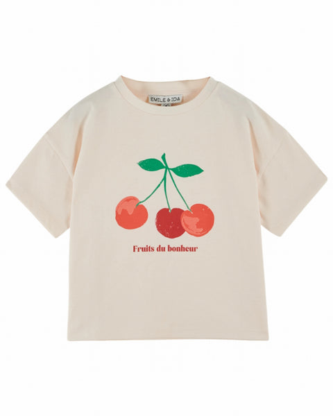 Emile at Ida Cherry Tshirt ~ Creme