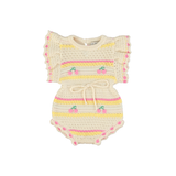 Bebe Organic Paloma Romper ~ Cherry Stripes