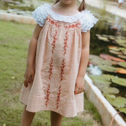 Lali Cora Dress in Cantaloupe Chex