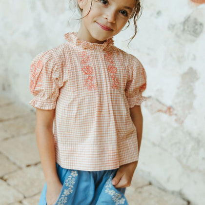 Lali Luna Top in Cantaloupe Chex