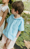 Lali Sailor Shirt in Airy Blue Linen