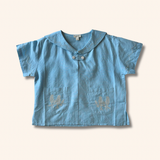 Lali Sailor Shirt in Airy Blue Linen