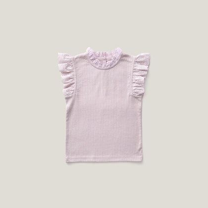 Soor Ploom Eyelet Tee  ~ Seashell Pointelle