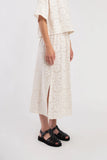 Micaela Greg Cream Floral Jacquard Skirt