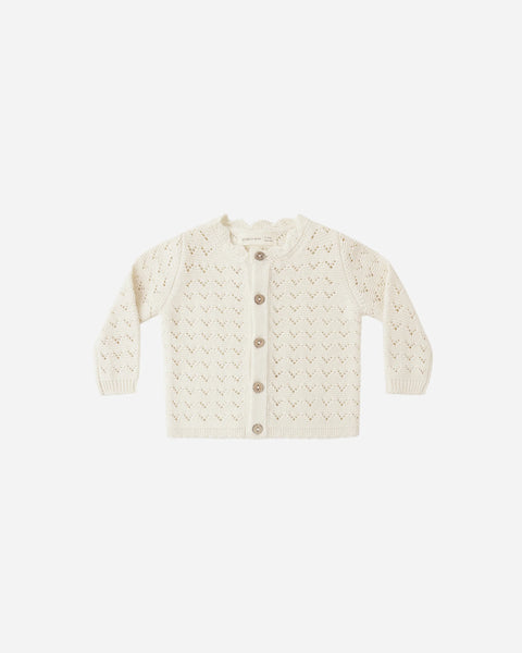 Quincy Mae Scalloped Cardigan ~ Natural