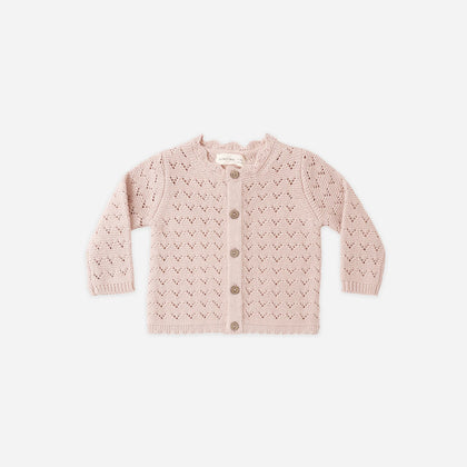 Quincy Mae Scalloped Cardigan ~ Blush