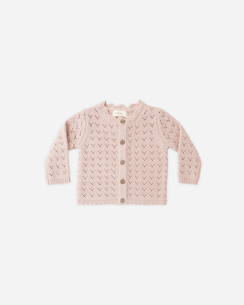 Quincy Mae Scalloped Cardigan ~ Blush