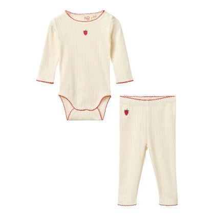 Floss Flora Pointelle Set ~ Strawberry