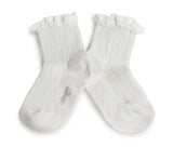 Collegien Lili Lace Trim Ankle Socks - Blanc Neige