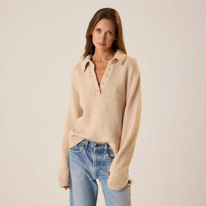 Natalie Martin Norah Polo Neck Sweater ~ Sand