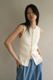 Micaela Greg Cream Mix Rib Vest