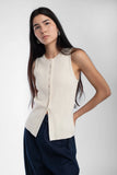 Micaela Greg Cream Mix Rib Vest