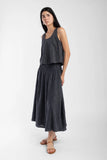 Micaela Greg Faded Black Shirred Skirt