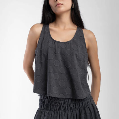 Micaela Greg Faded Black Arc Tank