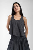 Micaela Greg Faded Black Arc Tank