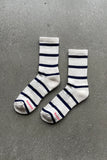 Le Bon Striped Boyfriend Socks in Sailor