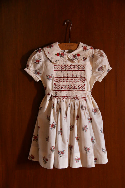 Bonjour Diary Smocked Apron Dress ~ Garden Flowers