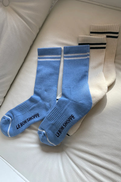 Le Bon Boyfriend Socks in French Blue