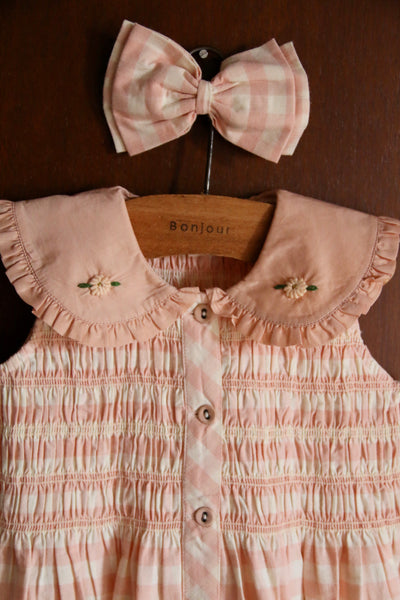 Bonjour Diary Embroidered Tunic ~ Pink Gingham