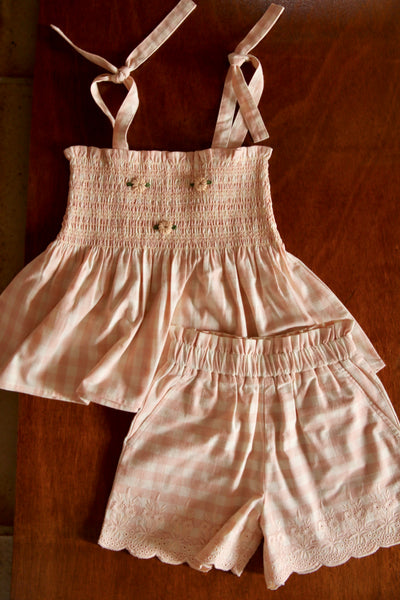 Bonjour Diary Shorts & Top Set ~ Pink Gingham
