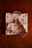 Bonjour Diary Denim Quilted School Bag ~ Pink Garden Flowers Print