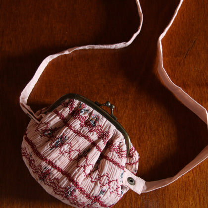 Bonjour Diary Purse ~ Pink Garden Flowers
