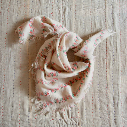 Bonjour Wool Scarf ~ Farandole of Flowers