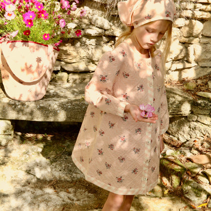 Bonjour Diary Reversible Coat Dress ~ Denim Garden Print