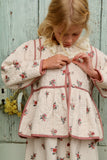 Bonjour Diary Quilted Jacket Denim ~ Garden Flowers Print