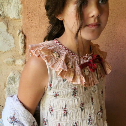 Bonjour Diary Tunic w/ Collar ~ Garden Flowers