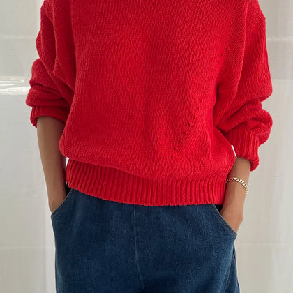Le Bon Shoppe Zoe Cotton Sweater - Red Chilli