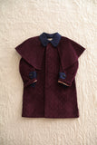Bonjour Diary Trench Coat ~ Burgundy Corduroy, Navy Collar